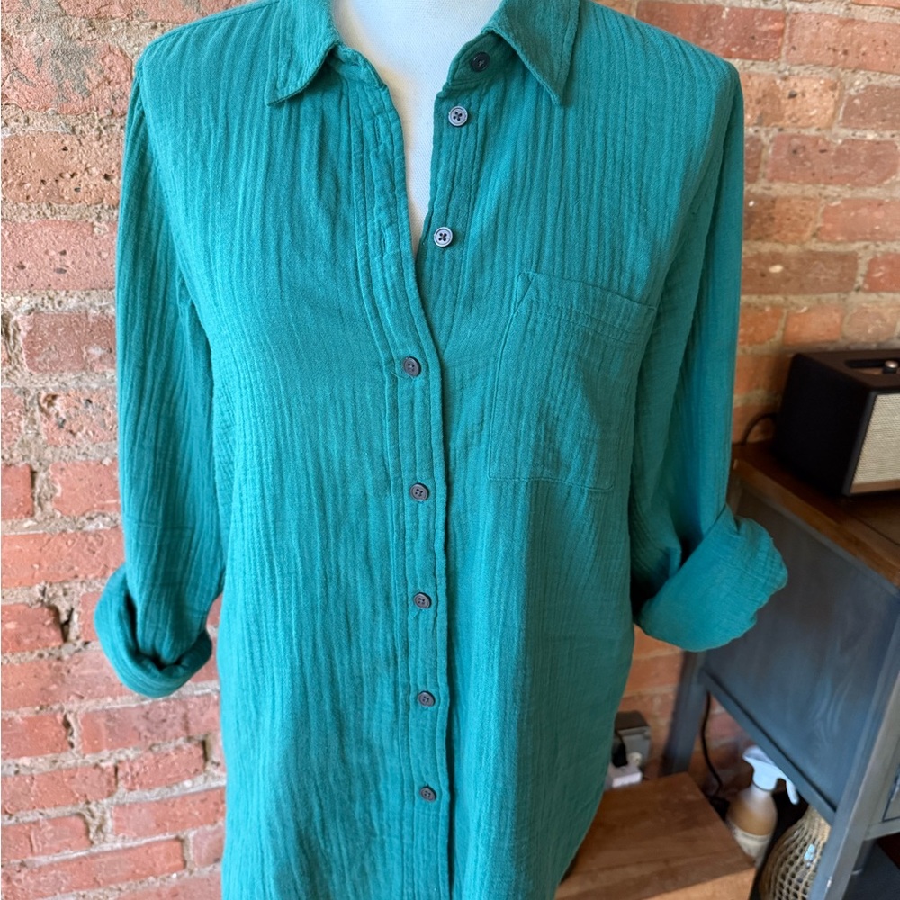 J. Crew Green Button-Down Shirt